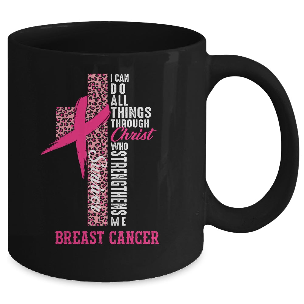 Pink Ribbon Breast Cancer Survivor Christian Cross Mug | siriusteestore