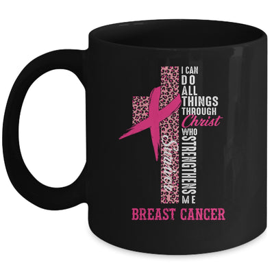Pink Ribbon Breast Cancer Survivor Christian Cross Mug | siriusteestore
