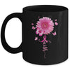 Pink Ribbon Daisy Faith Breast Cancer Awareness Butterfly Mug | siriusteestore