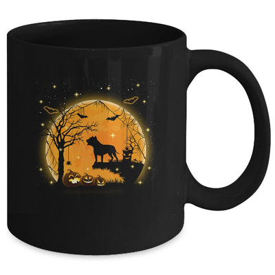 Pit bull Dog And Moon Funny Halloween Costume Gift Mug | siriusteestore
