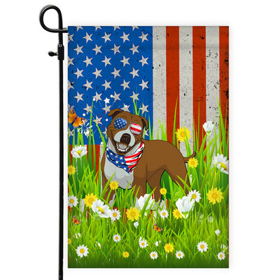 Pitbull American USA Flag 4th of July Dog Lover On Independence Day | siriusteestore