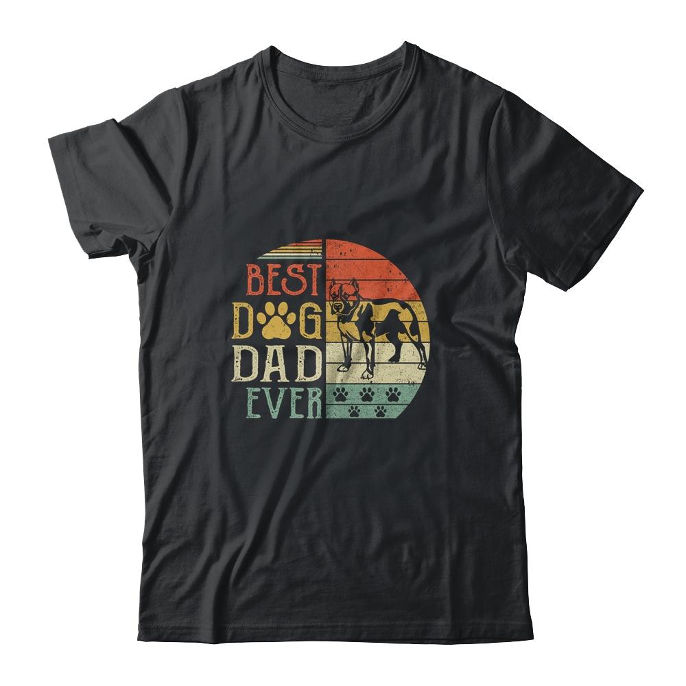 Pitbull Best Dog Dad Ever Vintage Father's Day Retro Shirt & Hoodie | Siriustee.com