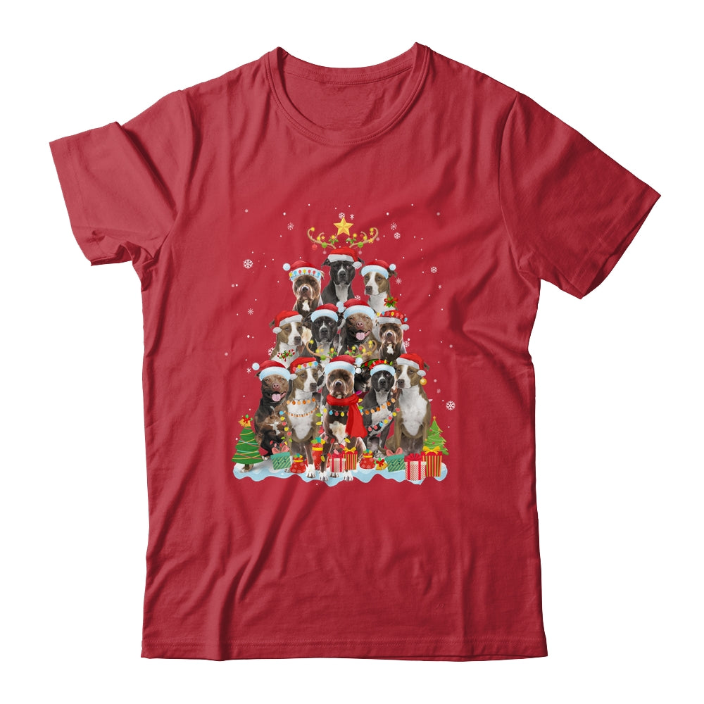 Pitbull Christmas Tree Pajama Xmas Shirt & Sweatshirt | siriusteestore