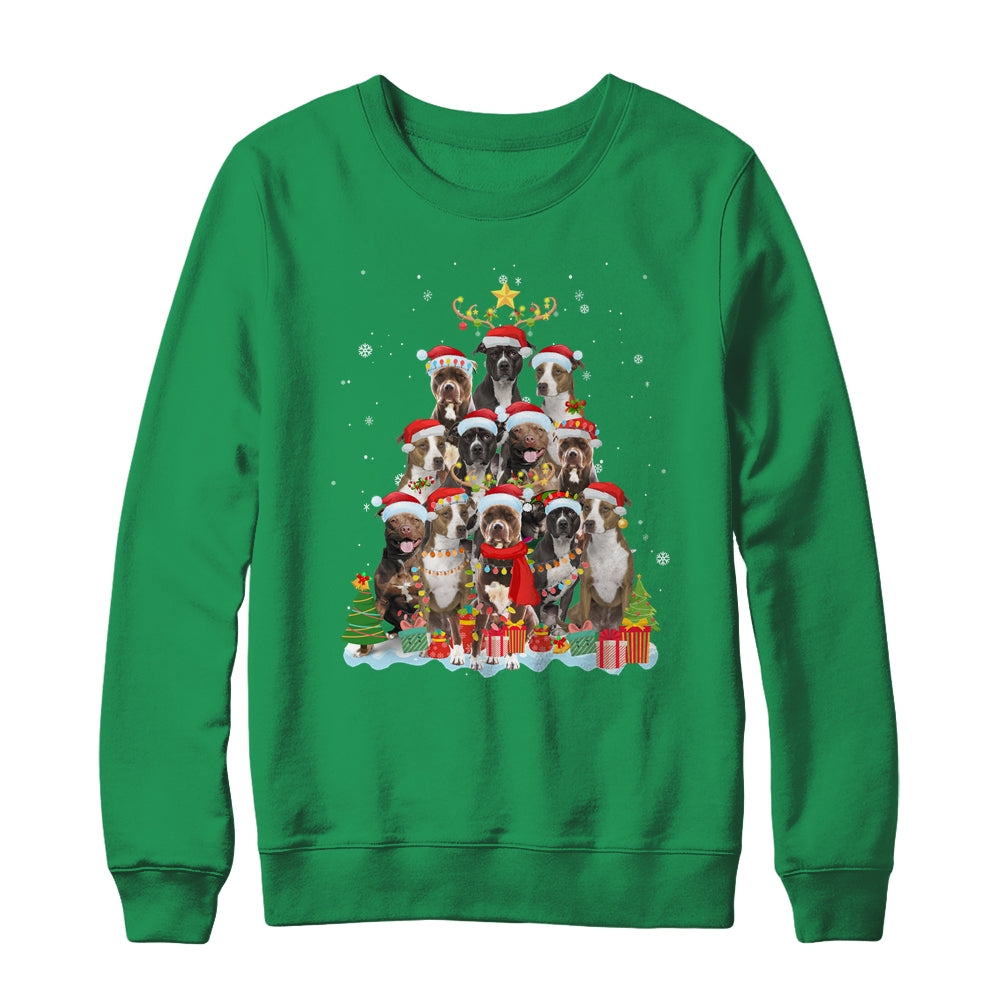 Pitbull Christmas Tree Pajama Xmas Shirt & Sweatshirt | siriusteestore