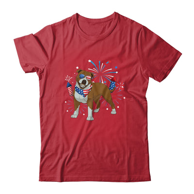 Pitbull Dog American USA Flag 4th of July Men women Lover Shirt & Tank Top | siriusteestore