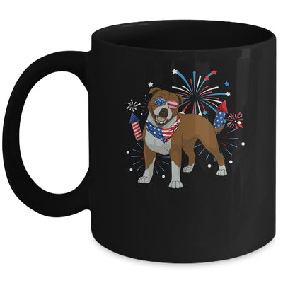 Pitbull Dog American USA Flag 4th of July Men women Lover Mug | siriusteestore