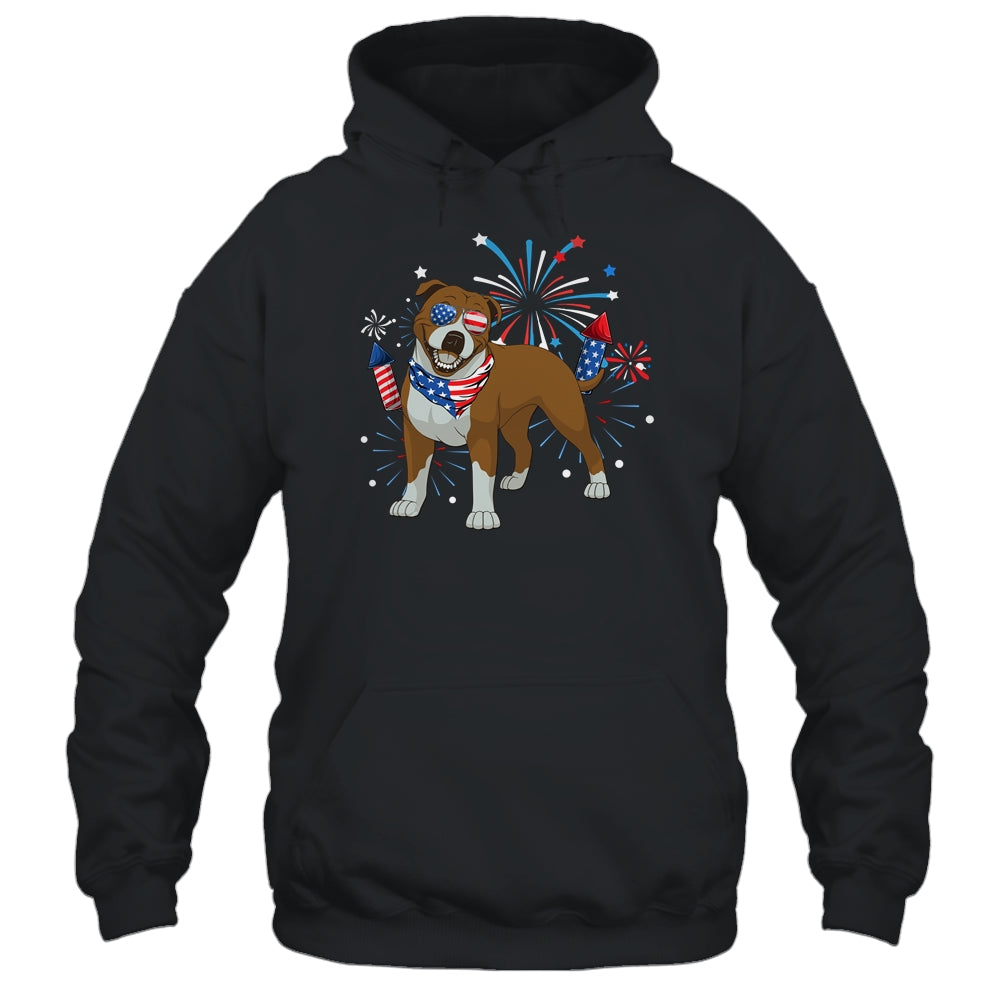Pitbull Dog American USA Flag 4th of July Men women Lover Shirt & Tank Top | siriusteestore