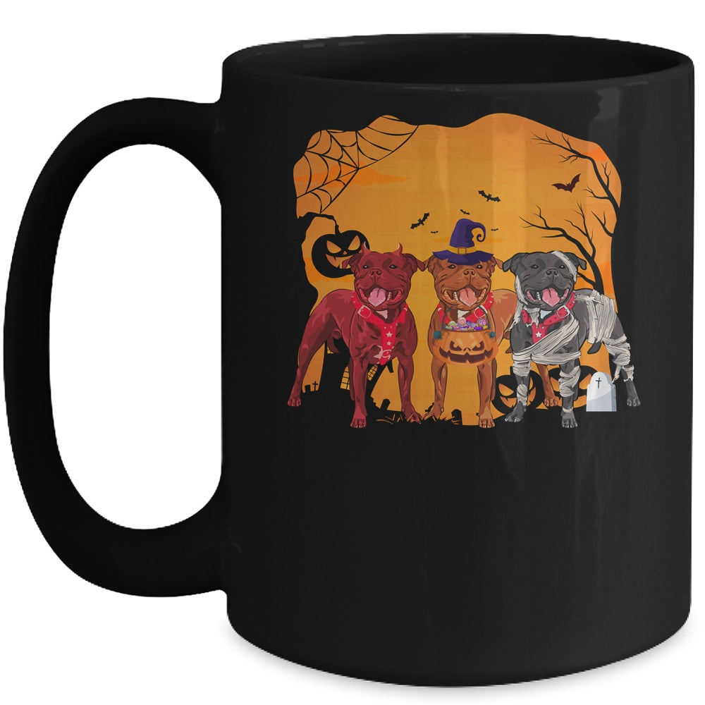 Pitbull Dog Halloween Pumpkin Witch Hat Halloween Costume Mug | siriusteestore