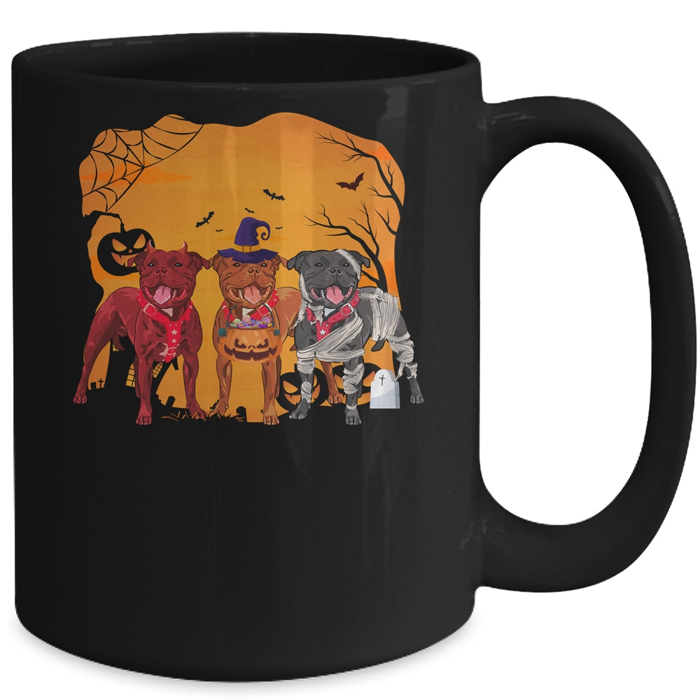 Pitbull Dog Halloween Pumpkin Witch Hat Halloween Costume Mug | siriusteestore