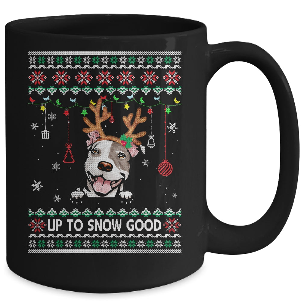 Pitbull Dog Reindeer Ugly Christmas Xmas Mug | siriusteestore