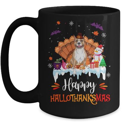 Pitbull HalloThanksMas Halloween Thanksgiving Christmas Mug | siriusteestore