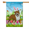 Pitbull Happy Easter Day Holiday Flag Funny Dog Dog Wear Bunny Ears Headband Cute for Home Decor | siriusteestore