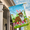Pitbull Happy Easter Day Holiday Flag Funny Dog Dog Wear Bunny Ears Headband Cute for Home Decor | siriusteestore