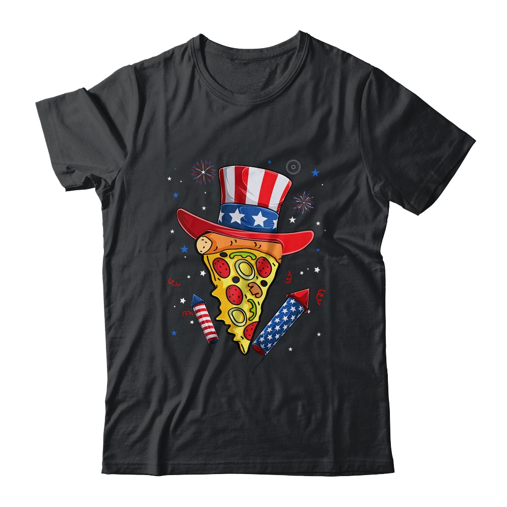 Pizza US Flag Hat Firecracker 4th Of July Food Patriotic Shirt & Tank Top | siriusteestore