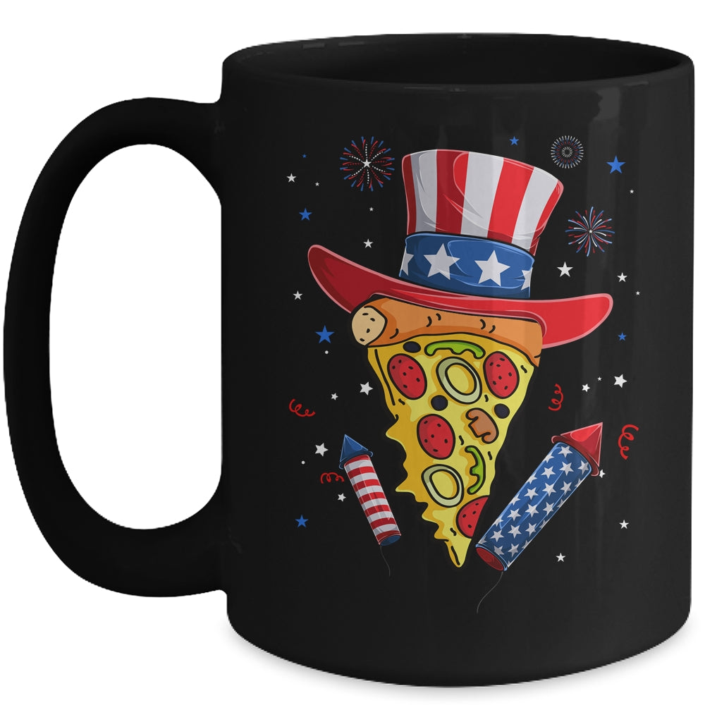 Pizza US Flag Hat Firecracker 4th Of July Food Patriotic Mug | siriusteestore