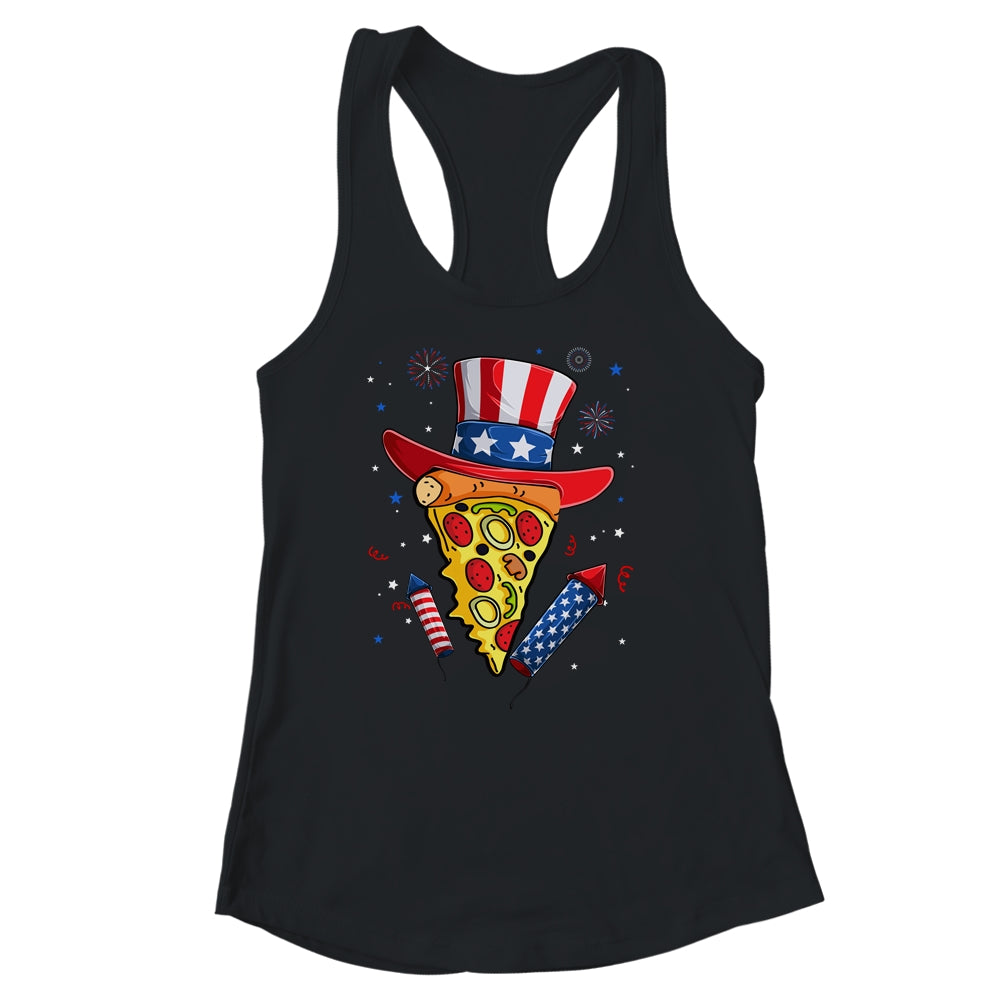 Pizza US Flag Hat Firecracker 4th Of July Food Patriotic Shirt & Tank Top | siriusteestore