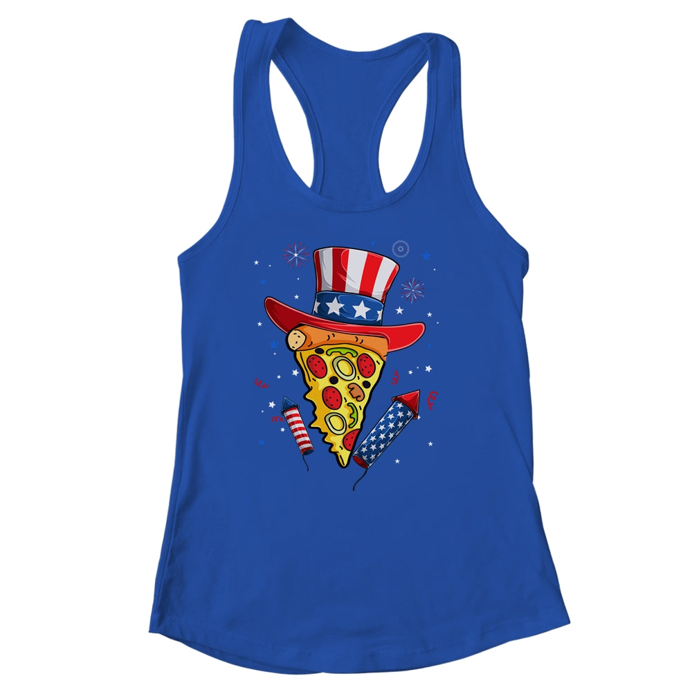 Pizza US Flag Hat Firecracker 4th Of July Food Patriotic Shirt & Tank Top | siriusteestore
