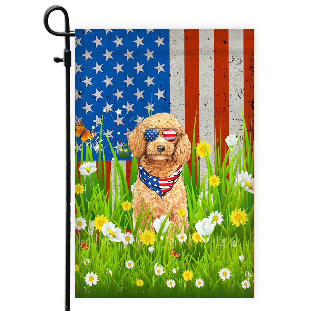 Poodle American USA Flag 4th of July Dog Lover On Independence Day | siriusteestore