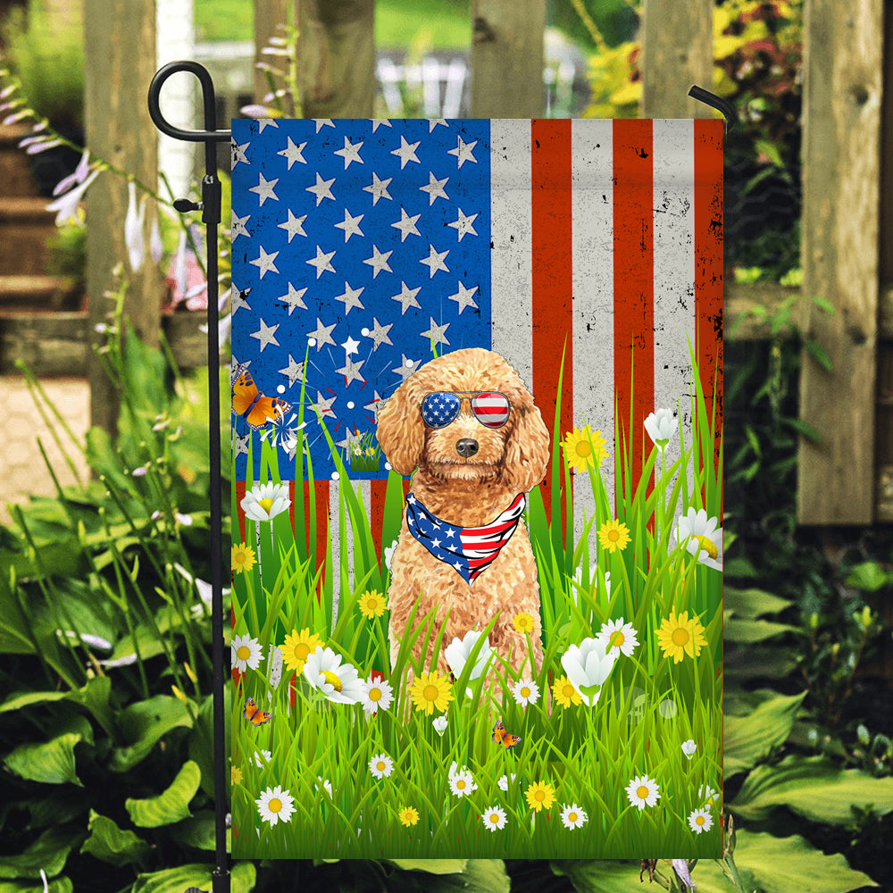 Poodle American USA Flag 4th of July Dog Lover On Independence Day | siriusteestore