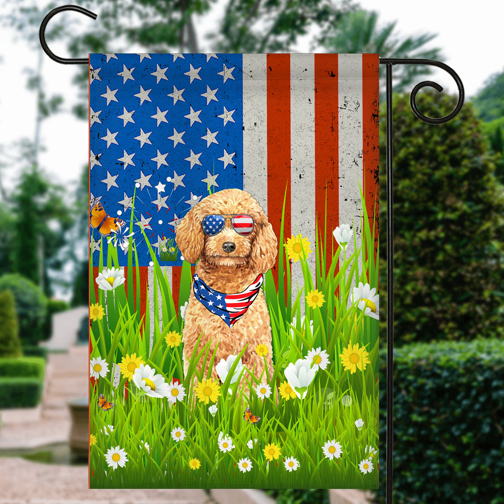 Poodle American USA Flag 4th of July Dog Lover On Independence Day | siriusteestore