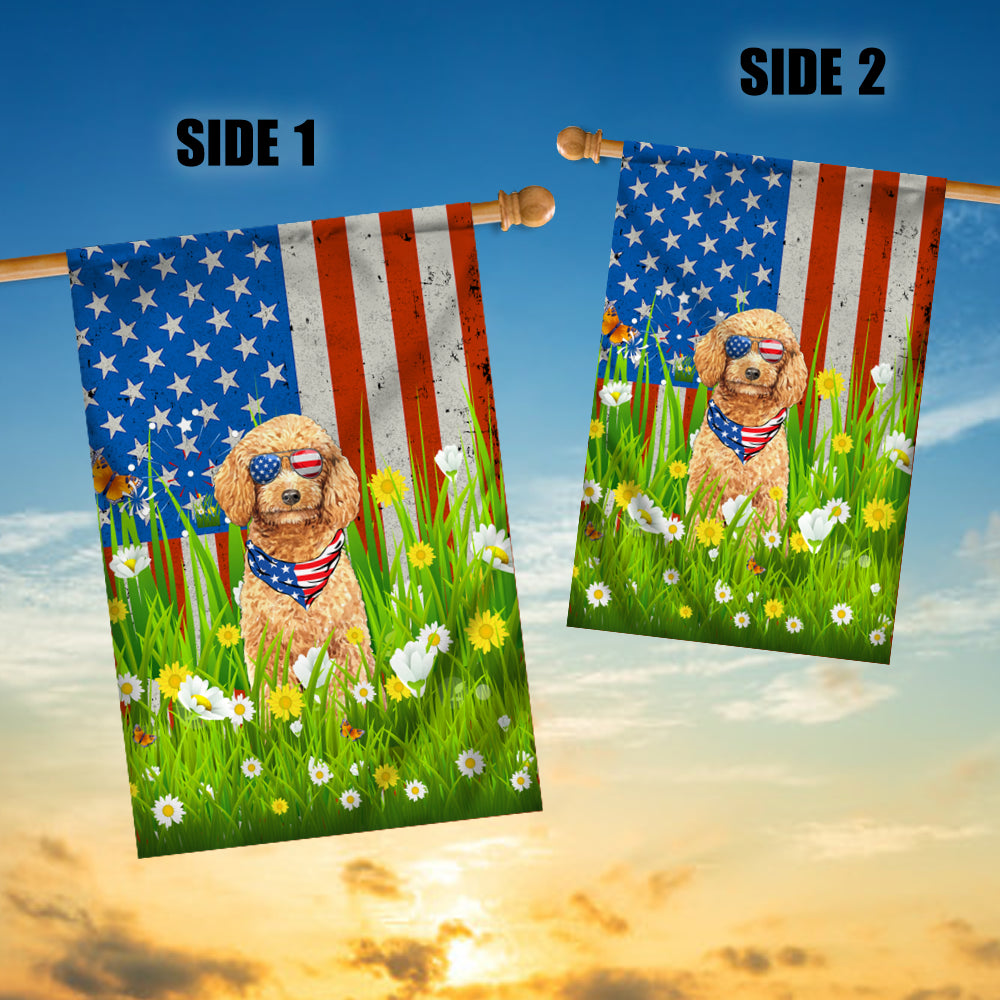 Poodle American USA Flag 4th of July Dog Lover On Independence Day | siriusteestore