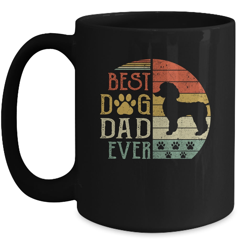 Poodle Best Dog Dad Ever Vintage Father's Day Retro Mug | siriusteestore