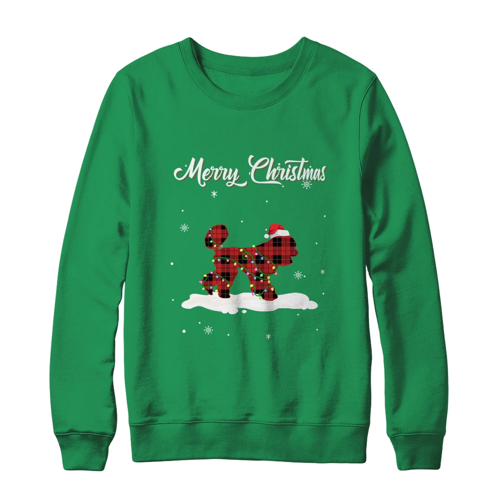 Poodle Christmas Red Plaid Dog Lover Pajama Family Gift Shirt & Sweatshirt | siriusteestore