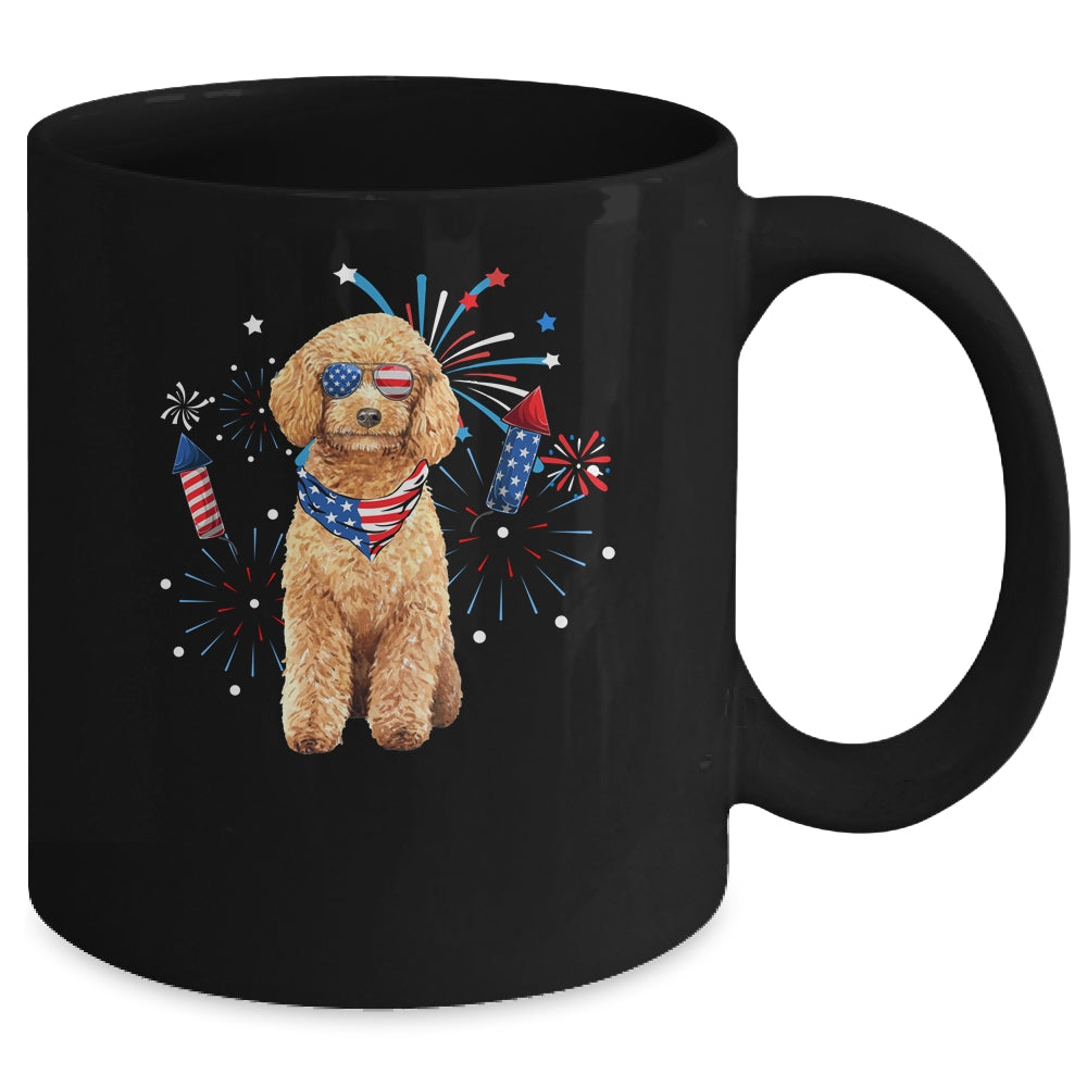 Poodle Dog American USA Flag 4th of July Men women Lover Mug | siriusteestore