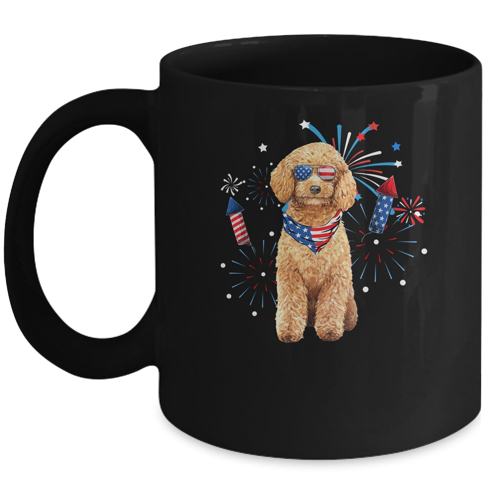 Poodle Dog American USA Flag 4th of July Men women Lover Mug | siriusteestore