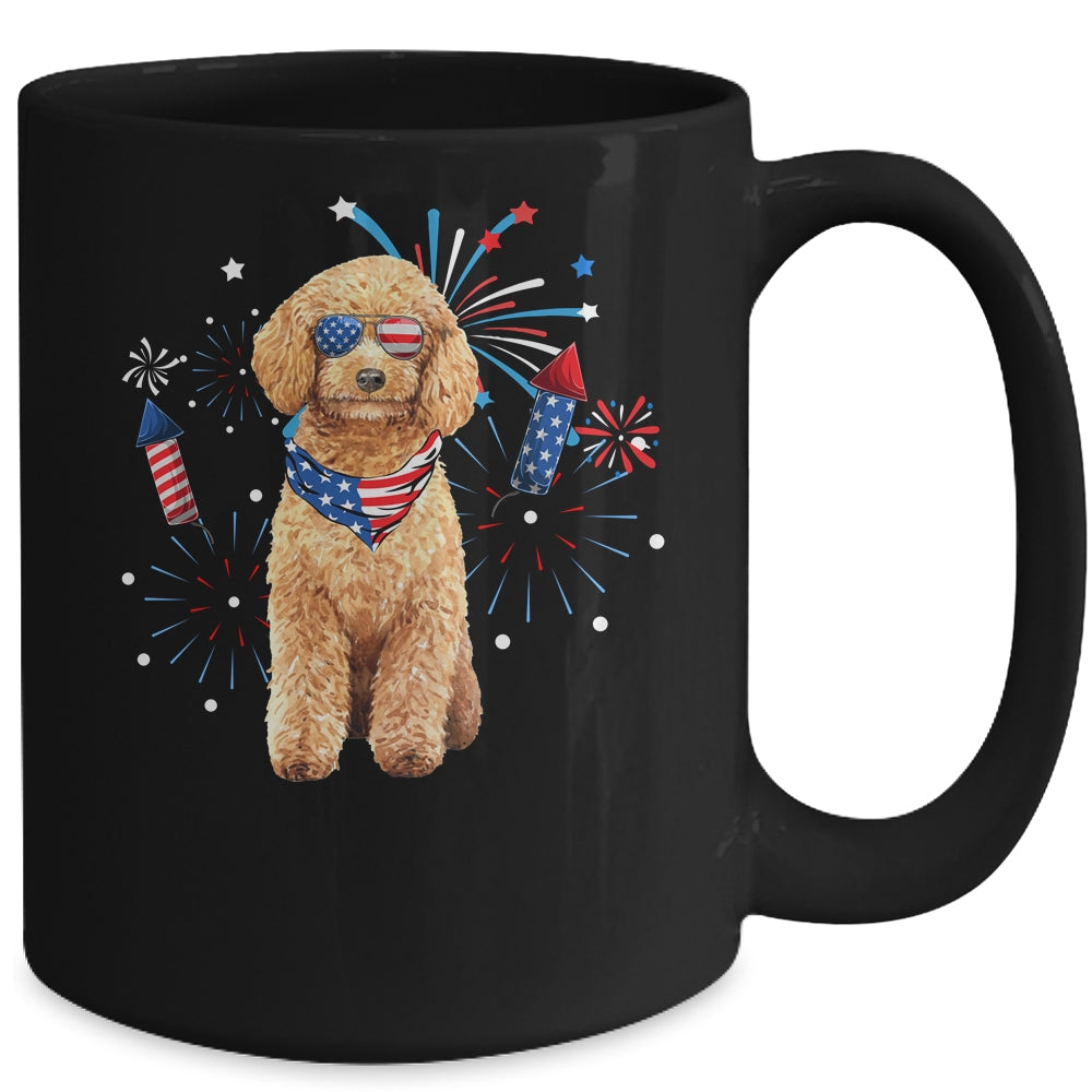 Poodle Dog American USA Flag 4th of July Men women Lover Mug | siriusteestore