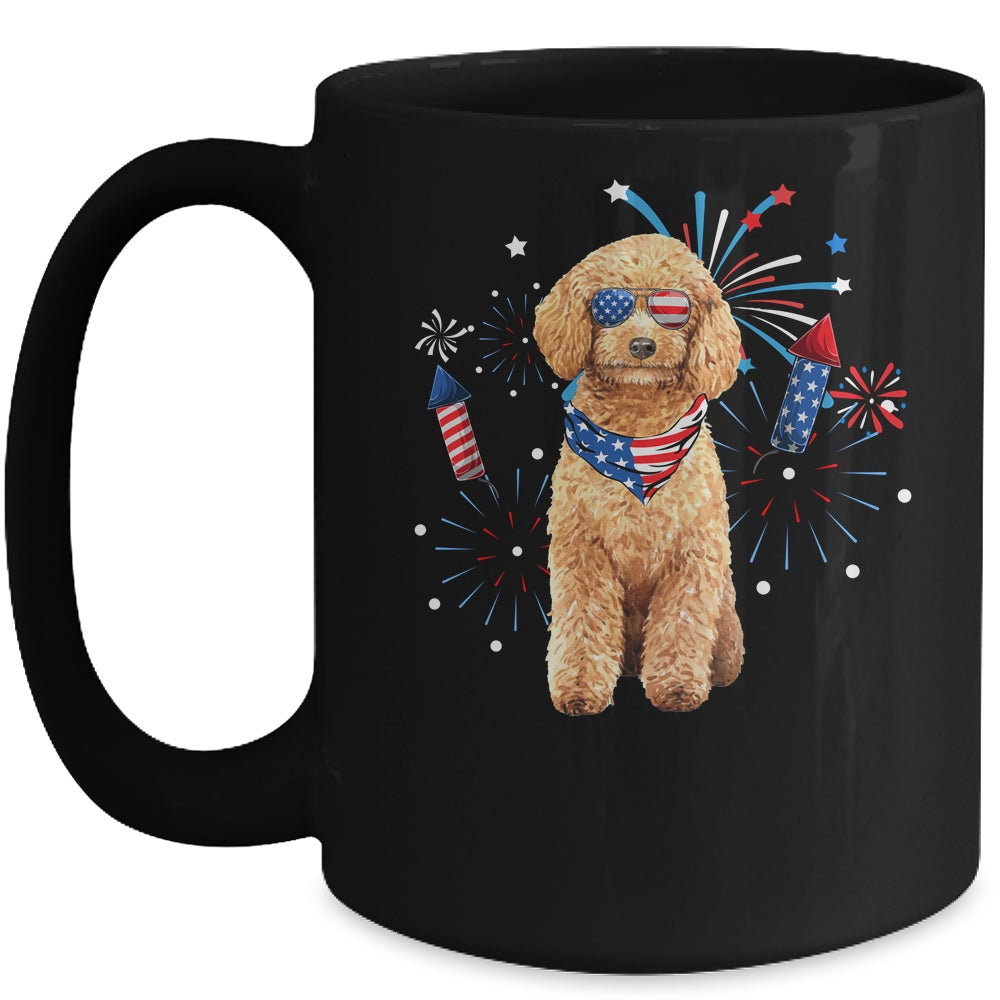 Poodle Dog American USA Flag 4th of July Men women Lover Mug | siriusteestore