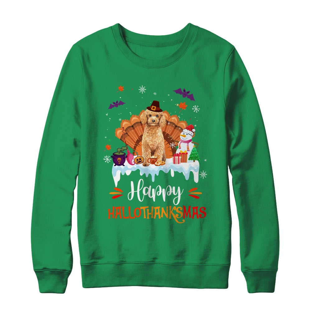 Poodle HalloThanksMas Halloween Thanksgiving Christmas Shirt & Sweatshirt | siriusteestore