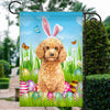 Poodle Happy Easter Day Holiday Flag Funny Dog Dog Wear Bunny Ears Headband Cute for Home Decor | siriusteestore