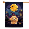 Poodle Witch Halloween Flag Castle Background For Dog Lover Home | siriusteestore