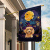 Poodle Witch Halloween Flag Castle Background For Dog Lover Home | siriusteestore