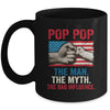 Pop Pop The Man The Myth The Bad Influence American Flag Mug | siriusteestore