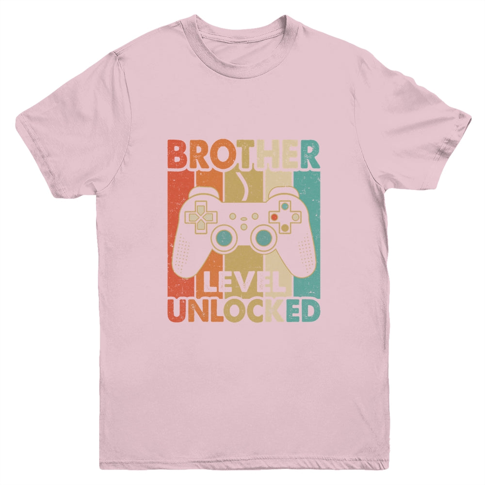 Pregnancy Announcement Brother Level Unlocked Soon To Be Brother Youth Shirt | siriusteestore