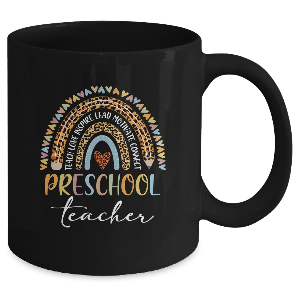 Preschool Teacher Leopard Rainbow Teacher Team Preschool Mug | siriusteestore
