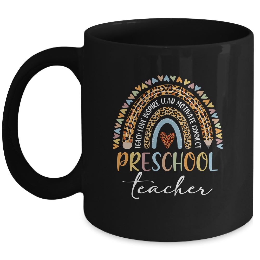 Preschool Teacher Leopard Rainbow Teacher Team Preschool Mug | siriusteestore
