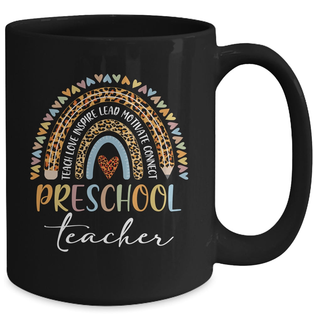 Preschool Teacher Leopard Rainbow Teacher Team Preschool Mug | siriusteestore
