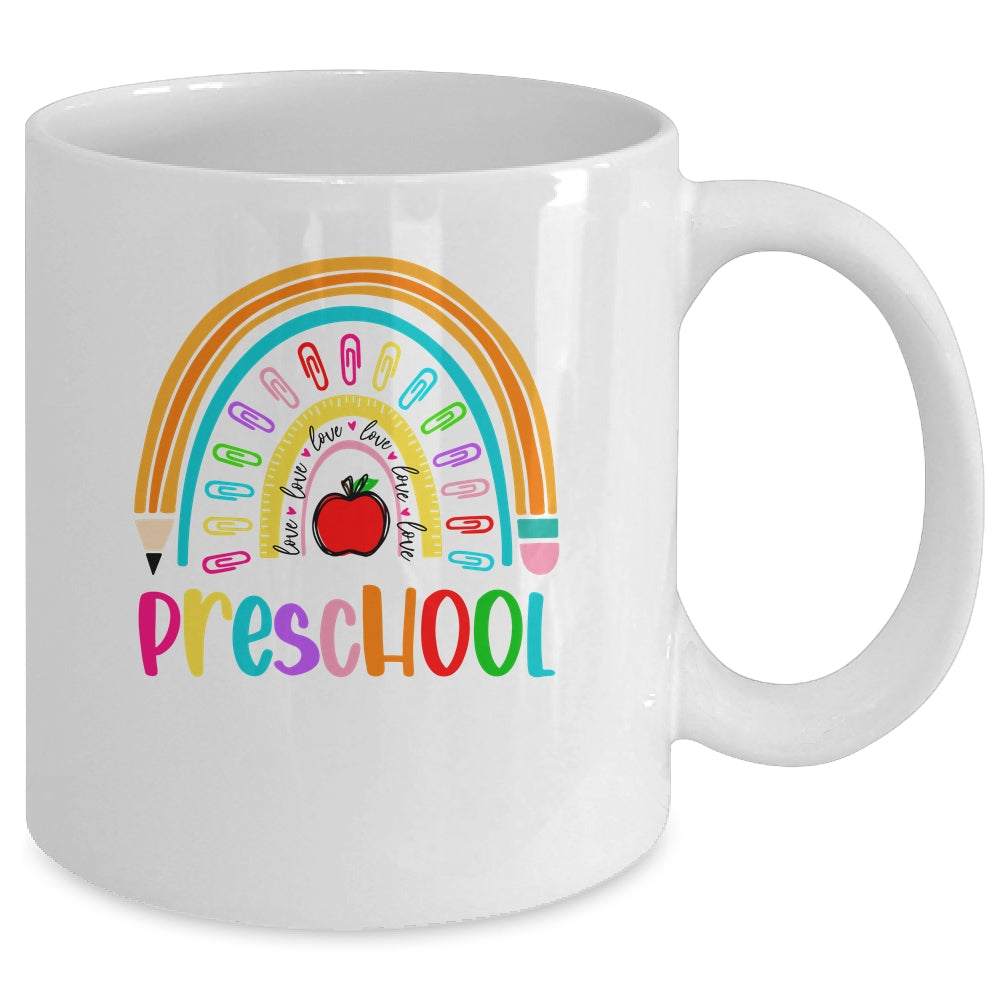Preschool Teacher Rainbow First Day Of Back To School Mug | siriusteestore