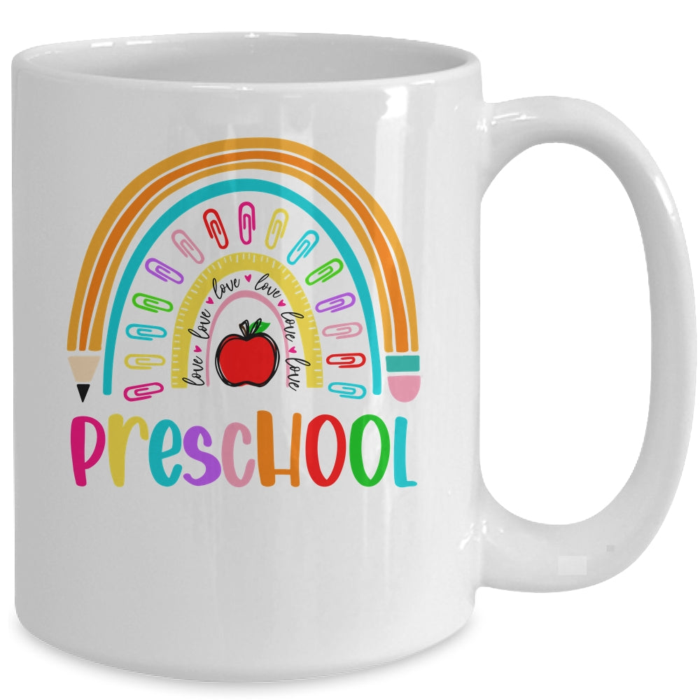 Preschool Teacher Rainbow First Day Of Back To School Mug | siriusteestore