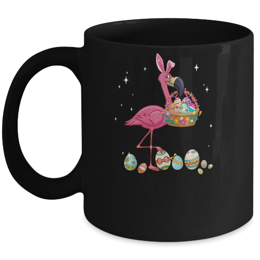 Pretty Easter Flamingo With Easter Basket Mug | siriusteestore