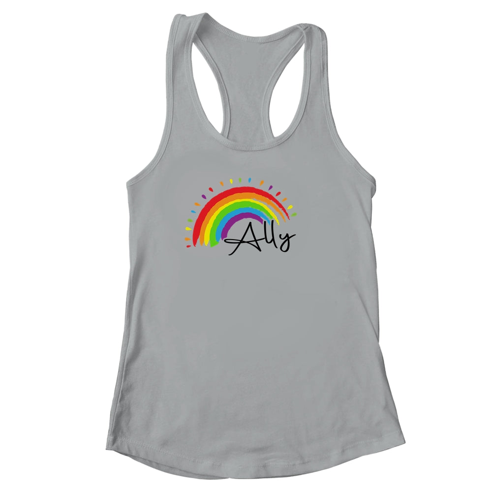 Pretty LGBTQ ALLY Gay Pride and Support Design Gay Ally Shirt & Tank Top | siriusteestore