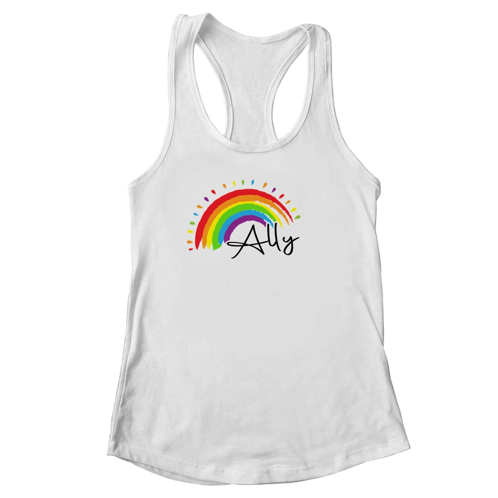 Pretty LGBTQ ALLY Gay Pride and Support Design Gay Ally Shirt & Tank Top | siriusteestore