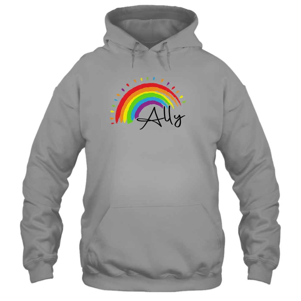Pretty LGBTQ ALLY Gay Pride and Support Design Gay Ally Shirt & Tank Top | siriusteestore