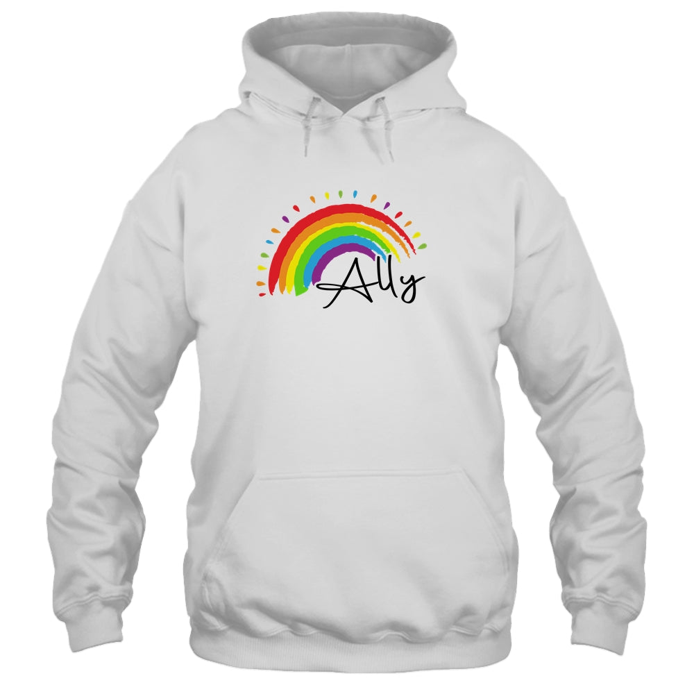 Pretty LGBTQ ALLY Gay Pride and Support Design Gay Ally Shirt & Tank Top | siriusteestore