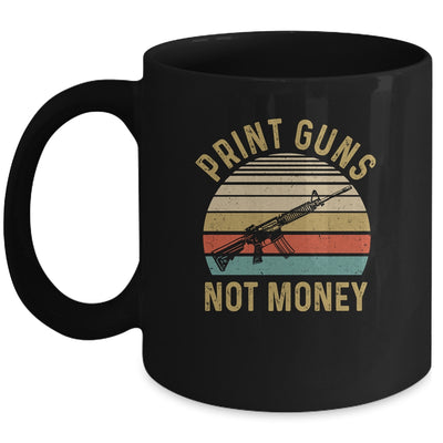 Print Guns Not Money Retro Sunset Vintage Distressed Mug | siriusteestore