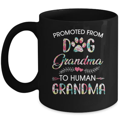 Promoted From Dog Grandma To Human Grandma Dog Lovers Mug | siriusteestore