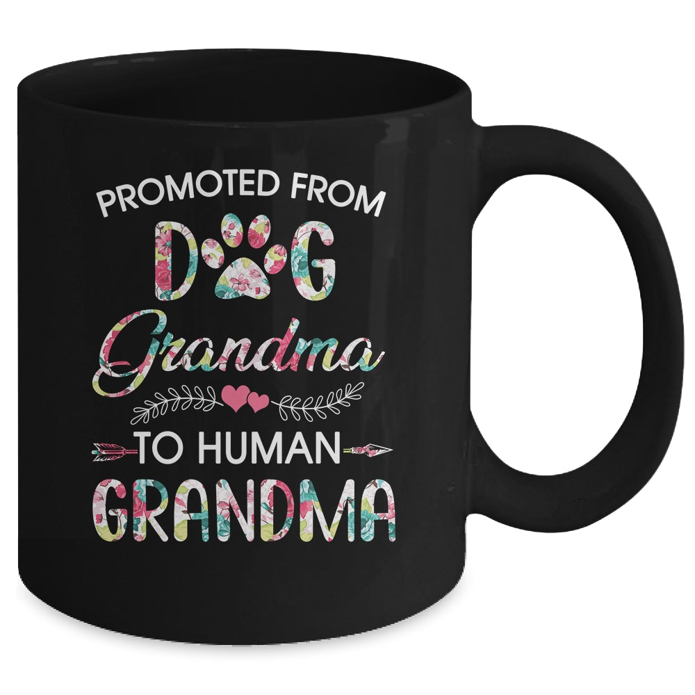 Promoted From Dog Grandma To Human Grandma Dog Lovers Mug | siriusteestore